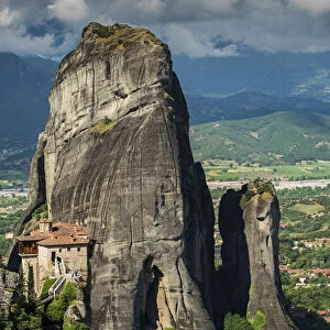 Monastery of Moni Agias Varvaras Roussanou with the spectacular massive rocky pinnacles