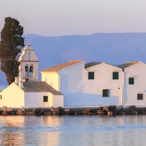 Monastery Vlacherna Print at Sunset, Corfu Island Monastery Vlacherna Print at Sunset, Corfu Island