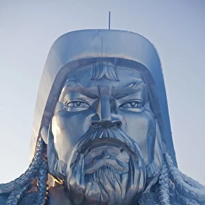 Mongolia, Tov Province, Tsonjin Boldog. A 40m tall statue of Genghis Khan on horseback