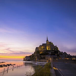 Mont St Michel, Normandy, France Mont St Michel photographed at sunset at high tide