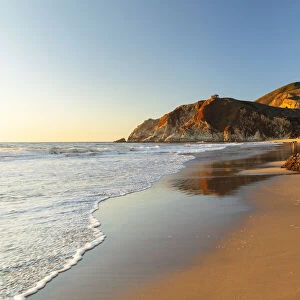 Montara State Beach at sunset, Pacific, Highway 1, California, USA