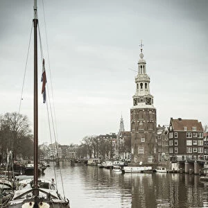 Montelbaanstoren tower, Oudeschans canal, Amsterdam, Holland