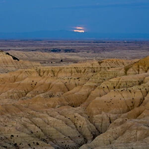 Moonrise, Badlands National Park, South Dakota, USA