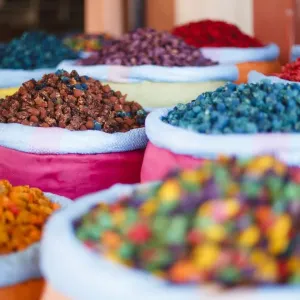 Morocco Print - Marrakech Spice Market Scene Morocco Print - Marrakech Spice Market Scene