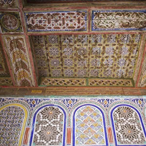 Morocco, South of the High Atlas, Ouarzazate, Taourirt Kasbah / Ornate Ceiling