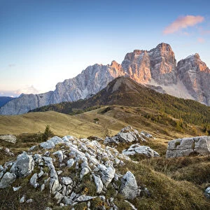 Mount Pelmo and Pelmetto as seen from Col Roan, Dolomites, Borca di Cadore, Belluno