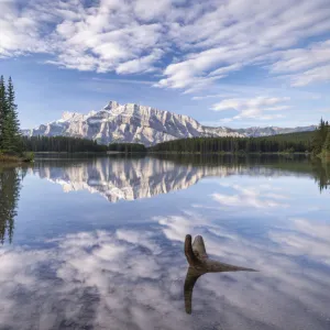 Mount Rundle reflected in Two Jack Lake, Banff National Park, Alberta, Canada