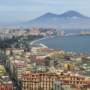 Mt. Vesuvius & View over Naples, Campania, Italy