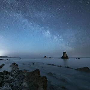 Mupe Bay at night with Milky Way, Isle of Purbeck, Jurassic Coast World Heritage Site