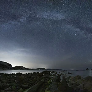 Mupe Bay at night with Milky Way, Isle of Purbeck, Jurassic Coast World Heritage Site