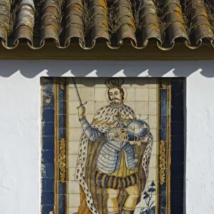 Mural of one of the historic Spanish kings made from