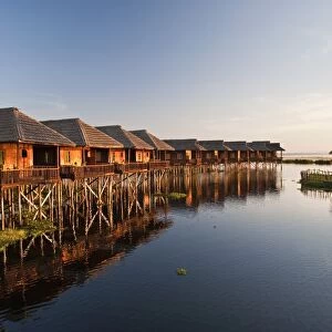 Myanmar, Inle Lake. Golden Island Cottages, a resort for tourists owned by the Pa-O people