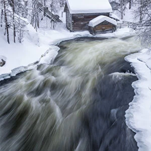 Myllykoski Mill in Winter, Oulanka National Park, Kuusamo, Finland