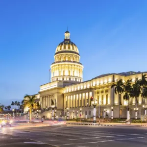 National Capitol building (El Capitolio) in the evening, Centro Habana Province, Havana National Capitol building (El Capitolio) in the evening, Centro Habana Province, Havana