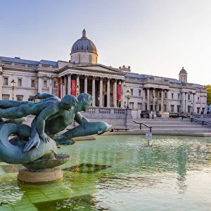 The National Gallery in Trafalgar Square, City of Westminster, London, England, UK