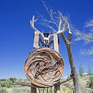 Native Americans totem on Route 163, Utah, USA