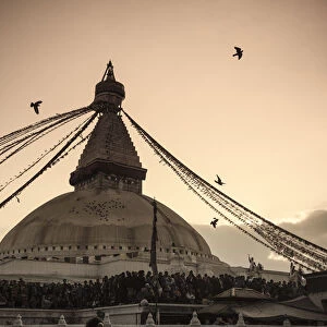 Nepal, Kathmandu, Bodhnath (Boudha) Stupa