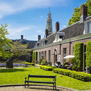 Netherlands, North Holland, Haarlem. Teylers Hofje in spring, built in 1787
