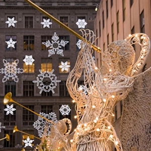 New York City Manhattan Rockefeller Center Christmas decorations and Saks Department