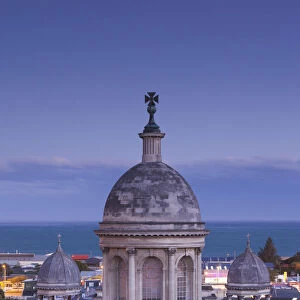 New Zealand, South Island, Otago, Oamaru, elevated view of St. Patricks Basilica
