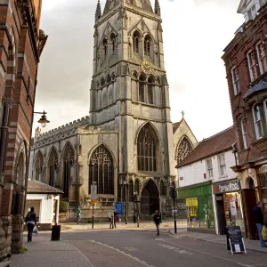 Newark, England. The tower of newarks medieval parish church