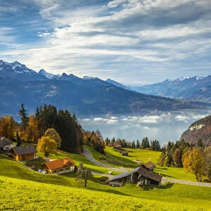 Niesen mountain and Lake Thun, Berner Oberland, Switzerland