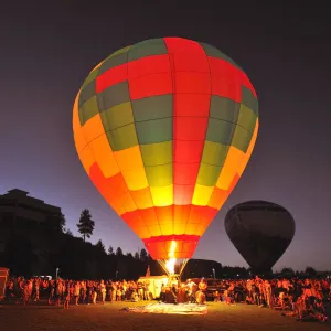 The night glow of Balloons, Bend, Central, Oregon, USA