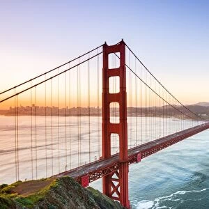 North America, USA, America, California, San Francisco, sunrise over the Golden Gate
