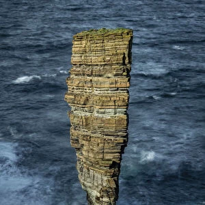 North Gaulton Castle sea stack on the wild west coast of Mainland, Orkney Islands