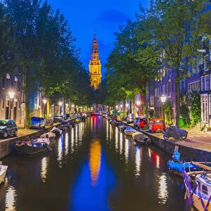 North Holland, Amsterdam. The Zuiderkerk bell tower, Holland / Netherlands