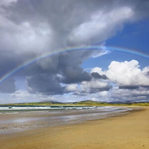 Ocean coast with rainbow - Ireland, Donegal, Fanad, Rinboy, Ballyhiernan Bay