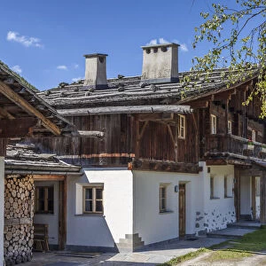 Old farmhouses in Kasern in the rear Ahrntal, South Tyrol, Italy