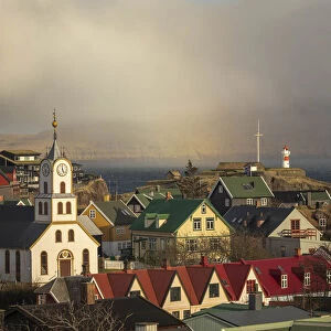 The old part of Torshavn at sunset. Streymoy, Faroe Islands