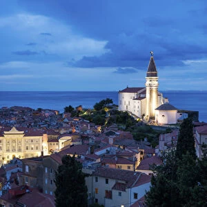 Old Town and Church of St. George Piran, Istria, Slovenia