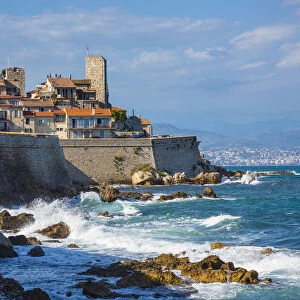 Old town and sea wall in Antibes, Alpes-Maritimes, Provence-Alpes-Cote D Azur