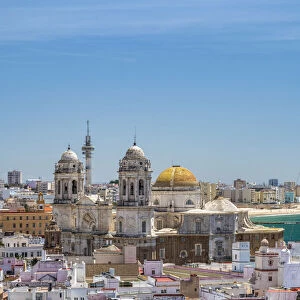 Old town skyline with Cathedral, Cadiz, Andalusia, Spain