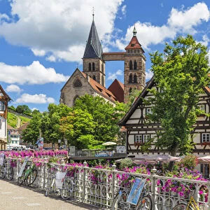 Old town with St. Dionys church, Esslingen am Neckar, Baden-Wurttemberg, Germany