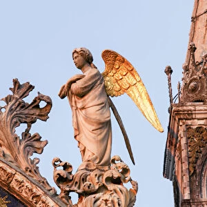 Ornate details on on Basilica di San Marco, Venice, Veneto, Italy