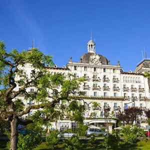The ornate facade of Grand Hotel des Iles Borromees, Stresa, Lake Maggiore, Borromean