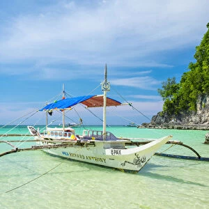 Otrigger bangka boat at Diniwid Beach, Boracay Island, Aklan Province, Western Visayas