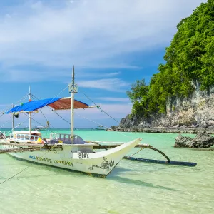 Otrigger bangka boat at Diniwid Beach, Boracay Island, Aklan Province, Western Visayas