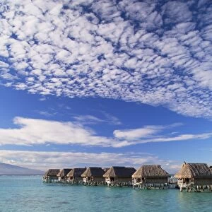 Overwater bungalows of Sofitel Hotel, Moorea, Society Islands, French Polynesia (PR)