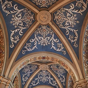 Painted ceiling roofs inside the "Nuestra Senora de la Candelaria de la Vina" church, Salta Historical Cask, Argentina