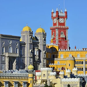 Palacio da Pena, built in the 19th century, in the forest above Sintra