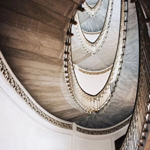 Palazzo Mannajuolo with its helical staircase in Naples, Campania, Italy