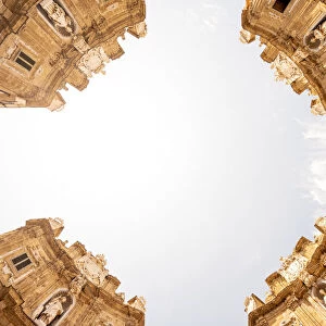 Palermo, Sicily, Italy. Quattro canti (four corners) square in the old town