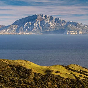 Panoramic view over Strait of Gibraltar with Africa in the background, Sierra del Bujeo
