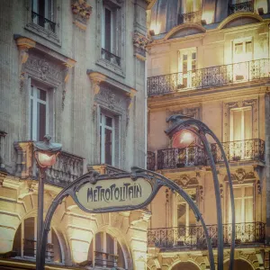 Parisian Nights: Place St. Michel Print Parisian Nights: Place St. Michel Print