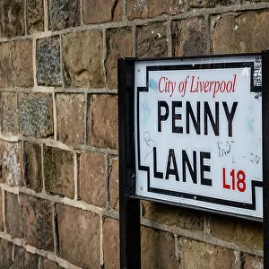 Penny Lane (made famous by the Beatles), Liverpool, Merseyside, England, UK