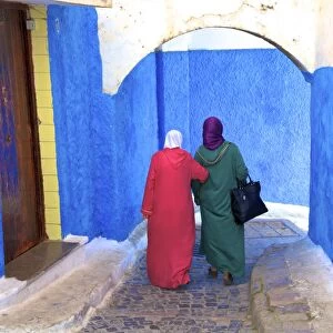 People Walking In Oudaia Kasbah, Rabat, Morocco, North Africa